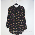 Polyester Digital Print Floral Ladies' Summer Chiffon Shirts
